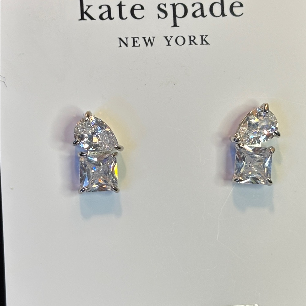 Kate Spade Silver CZ Cluster Stud Earrings - Picture 2 of 6